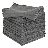 12 Stück Microfaser Handtücher - 30x30cm Reinigungstücher für Küche - Mikrofasertücher waschbar - Microfaser Putztuch für Auto - Spüllappen Größe,Grau
