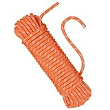 NorthPada 10 mm x 20 Meter Statisches Nylon Seil Outdoor Kletterseil für Knüpfübungen, Baumpfleger Baumarbeits, Marine, Anker, Boot, Abseil, Notfall, Schaukel, Orange