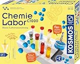 KOSMOS 645540 C1000 Chemielabor, Basis-Laborausstattung mit Schutzbrille und 7 Chemikalien, Chemie für Kinder ab 10-14 Jahren, Grundlagen-Lehrgang, Experimentierkasten zu Mint