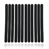 S&X Anti-Rutsch Streifen für Badewanne und Dusche, Feine Körnung, Stark Haftend, Wasserfest, 2cm x 28cm, 12 Stück, Schwarz