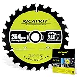 NICAVKIT Ø254 x 30 mm Kreissägeblatt für Holz (Sägeblatt für Holz, Ø254 x 30 x 2,8 mm, 24 Zähne, Zubehör Kreissäge) Hartmetall-Zähne kreissägeblätter, Geeignet für Weich- und Hartholz