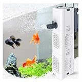 Leise Aquarium Innenfilter 4in1 Aquarienfilter, 500-1800L/H Aquarien Filter mit 2 Filterschwämmen Wasserpumpe Sauerstoff Belüftung Wave Maker für 20L-1500L Aquarium (6W 500L/H)