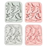 WakiHong 2 Stück Dinosaurier Silikon Schokoladenform 3D Pralinenform Dinosaurier Backform Kuchenform Puddingform für chokolade, Süßigkeit, Gelee, Eiswürfel, Kleine Seife