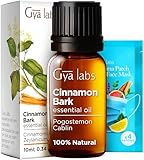 Gya Labs Ätherisches Zimtöl - 100% Reines Natürliches Zimtrindenöl für den Diffusor, Haut, Haare, Lippen, Körper und Kerzenherstellung - Würziger, Süßer Duft (10 ml)