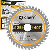125 mm Winkelschleifer Sägeblatt für Holz, Sperrholz, Laminat, Trockenbau, Kunststoff – 40 Zähne Sägeblatt kompatibel mit Tauchsäge & Kreissäge – Kreissägeblatt zum Schnitzen, Schneiden, Formen GRAFF