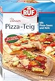 RUF veganer Pizza-Teig, Grundmischung für einen Hefe-Teig, Mischung für eine Pizza-Sauce enthalten, für den Pizzastein geeignet, 1er Pack, 1 x 315g