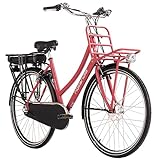 Adore E-Citybike Damen Hollandia Carry on 28'' E-Bike rot 250 Watt Li-Ion 36V/13 Ah 3 Gänge