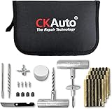 CKAuto Universal Tire Repair Kit, EIN schweres Auto-Notfallwerkzeug-Set für die Reparatur von Reifenpannen, 36-teiliger Wert-Pack, Reifenflicken-Kit für Autos, Motorräder, Lastwagen, Wohnmobile usw.