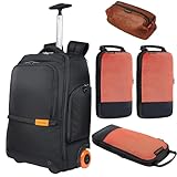 Everki 123 Laptop-Rucksack mit Rädern - Brand Kit mit Packwürfeln und Mesh-Tasche – für 15,6 Zoll Laptop und 16 Zoll MacBook, Rollrucksack für Damen und Herren, Handgepäck mit austauschbaren Rollen