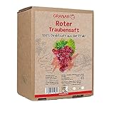 5 L Trauben Direktsaft rot aus der Pfalz, 100% roter Traubensaft, vegan und ohne Zusätze - 5 Liter Box