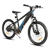 JOYSTAR 20 Zoll Elektrofahrrad für Kinder und Jugendliche ab 7 Jahren mit 250W bürstenlosem Motor, 15 Meilen 15MPH Elektro-Mountainbike mit abnehmbarem Akku, schwarz