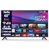 TuTu TUV40FQ1 Smart TV 40 Zoll (100 cm) FHD Fernseher mit WLAN, Triple Tuner (DVB-T/T2, DVB-C, DVB-S/S2), App Store, Prime Video, Netflix, YouTube, DAZN, Disney+