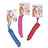 Simba 107300443 - Doppel-Springseil, 3-sort., es Wird nur EIN Artikel geliefert, mit Holzkugeln, rot, blau, oder rosa, Seil 5m, ab 5 Jahren