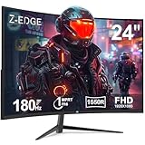 Z-Edge 24 Zoll Curved Gaming Monitor 180Hz 1ms MPRT, 300cd/m² Helligkeit, 16:9 Full HD Curved Bildschirm, VA Panel, FreeSync, HDMI DP - Schwarz