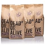 DEAD OR ALIVE Kaffeebohnen Crema für Vollautomat - Quattro “Special Edition” 1kg - Robusta und Arabica Mischung - Starker Italienischer Manufaktur Kaffee - Ganze Bohnen (4, 4kg)