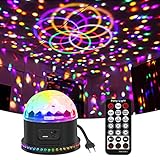 Discokugel Partylicht 54 LEDs, Gomifie Discolicht Partylicht Musikgesteuert und Zwei Lautsprechern, Discokugel Kinder Led Party Lampe mit 3 geräuschaktivierten Modi für DJ, Weihnachten, Bar und Party