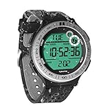 Schrittzähler Armbanduhr Herren Unterwasser-Uhr Taucheruhr 10 ATM Wasserdicht mit Stoppuhr-Funktion und Wecker, 12/24-Stunden-Format wählbar.