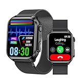 DigiKuber Smartwatch EKG & Zifferblatt/Anruf Annehmen, 1,96 Zoll 320 x 386 wasserdichte Smart Watch mit SpO2, Herzfrequenz, Körpertemperatur für Android iOS