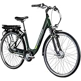 ZÜNDAPP Z600 City E Bike Damen 28 Zoll Elektrofahrrad 7 Gang Nabenschaltung 150-165 cm Elektro Damenfahrrad (Khaki, 47 cm)