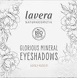 lavera Glorious Mineral Lidschatten - Lovely Nude 01 - Naturkosmetik - Vegan - Mit Mineralpigmenten - Bio-Jojobaöl & Vitamin E - Talkfrei - Bio-Jojobaöl - Vitamin E - 4x0,8g
