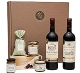 Präsentkorb Frankreich mit Rotwein (Bordeaux) und französischen Delikatessen in schöner Präsentverpackung | ein Geschenk für Männer & Frauen mit leckerer Feinkost aus Frankreich