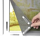 EASYmaxx Pollenschutz für Fenster mit Magic Click | Individuell zuschneidbar für alle Fenster bis 150 x 130 cm | Einfache Montage mit 12 Magneten - kein Bohren oder Schrauben [Grau]