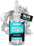 PROCREA® Premium Sekundenkleber (50 g) 'Ultra Bond' extra stark [24 Monate Haltbarkeit & Anti-Austrocknungs-Spitze] Universeller Dickflüssiger Superkleber & Alleskleber in bester Industrie-Qualität