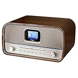 Soundmaster DAB970BR1 Retro Kompaktanlage Stereoanlage mit CD-Player Radio DAB+ UKW MP3 USB Bluetooth Streaming Farbdisplay