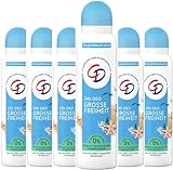 CD Deo Spray 'Große Freiheit', 6 x 150 ml, Deodorant ohne Aluminiumsalze, 24 h langanhaltender Schutz, für empfindliche Haut geeignet, vegane Körperpflege