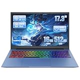 IUGNG 17,3-Zoll Full HD Business Laptop, Core i5-1038NG7 Quad-Core (3,8 GHz), 16GBRAM 512GB SSD, Win11, Wi-Fi 6, Type-C, HDMI, Hintergrundbeleuchtete Tastatur, BT5.0, 6000mAh Akku (Blau, 16GB+512GB)