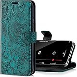 SURAZO Handyhülle für Samsung S20 FE Hülle – Premium Echtleder Schutzhülle mit [Standfunktion, Kartenfach, RFID Schutz] Blumen Klappbar Klapphülle Wallet case Handmade für Samsung Galaxy S20 FE 5G/4G