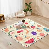 Miereirl Baby-Spielmatte, 127 x 127 cm, Spielmatte für Laufstall, dick, weich, Baby-Krabbelmatten für Boden, extra groß, rutschfest, für Babys, Kleinkinder, Bauchzeit, drinnen und draußen, gelbe