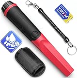 Hazlewolke Pinpointer Metalldetektor, IP68 Vollständig Wasserdichter Handmetalldetektorstab mit 3' Detektionstiefe, 360° Suchhandmetalldetektor Pinpointer Zubehör für Erwachsene & Kinder