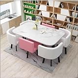 Modernes rundes Esstisch-Set mit 6 Stühlen für kleines Büro, Konferenzraum, Küche, Lounge und Wohnzimmer, 7-teiliges Konferenzraum-Möbel, 88,9 cm