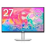 Dell S2722QC USB-C 27 Zoll 4K UHD (3840x2160) Monitor, 60Hz, IPS, 4ms, AMD FreeSync, 99% sRGB, HDR, Eingebaute Lautsprecher, USB-C, 2x HDMI, 2x USB, 3 Jahre Garantie, Silber