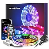 LED Strip 6m, RGB LED Streifen, Lichterkette mit Fernbedienung Upgrade auf 6m, Musiksync Farbwechsel Band Lichter für die Beleuchtung