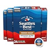 Seattle's Best Coffee K-Cup Kaffeepads – mittelgroßer gerösteter Kaffee – Frühstücksmischung für Keurig-Brauer, 100 % Arabica, 4 Boxen (insgesamt 96 Kapseln)