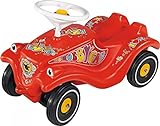 BIG - Bobby Car Lumi (rot) - Bobby Car mit LED-Leuchtfunktion & Flüsterrädern im 70er-Jahre-Kult-Design, Rutschauto für Kleinkinder und Kinder ab 12 Monaten