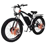 GUNAI Dual Motor Elektro-Mountainbike,21-Gang,26' Fettreifen-E-Bike mit 48V22AH-Akku Offroad-E-Bike