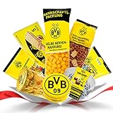 BVB Borussia Dortmund Süßigkeiten Box - BVB Fanartikel Süßigkeiten, Salzige Snacks und Schokolade - Ideal für Kindergeburtstag, als Adventskalender Füllung oder als Partybox