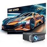 4K Smart Beamer 5G WIFI, Native 1080P Ultra HD Heimkino Beamer mit Android TV Bluetooth WLAN, 800 ANSI Hohe Helligkeit Outdoor Movie Beamer für iOS/Android/TV Stick Support Netflix,Prime Video,YouTube