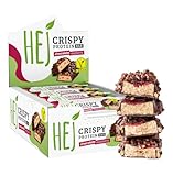 HEJ Vegan Crispy Chocolate Raspberry | High Protein Riegel, zuckerarm nur 0,4 g Zucker | schokoladiger, knuspriger Eiweißriegel, palmölfrei, Low Sugar Snack Bar | 12 Proteinriegel x 45 g