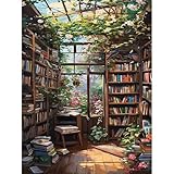 Viart Malen nach Zahlen Landschaft-Malen nach Zahlen Erwachsene, Bücherregal Paint by Numbers Adult für Home Wand Dekor 30x40cm