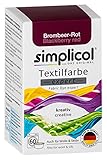 simplicol Textilfarbe expert Brombeer-Rot 1706 - Zum Umfärben und Auffrischen von Kleidung, Waschmaschinenfest, für Baumwolle, Wolle, Seide, Leinen, Viskose & Mischgewebe