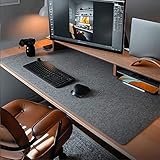 DAWNTREES Schreibtischunterlage Filz, Große Desk Matte, Schweigen,Hitzebeständig, Rutschfest,Tischschutz für Laptop, Maus und Tastatur(dunkelgrau)