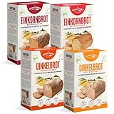 Grana Antico BIO-Dinkel- und -Einkorn Brotbackmischungen Probier-Set 4 Sorten Vegan, laktosefrei, ohne Zusatzstoffe für Brot, Brötchen, Pizza (2x 400g 2x 450g)