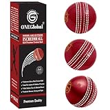 ONEGlobal Soft & Safe Practice Cricket Ball | Weicher & Sicherer Gummi-Cricketball zum Üben | Mit Echter Naht & Kern für Hüpfen & Schwingen | Ideal für Selbstvertrauen & Streichhölzer (3-Rot)
