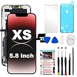 TSIOFO Display für iPhone XS LCD 5,8 Zoll, für iPhone XS Bildschirm 3D Touch Ersatz Glas Digitizer Ersatzteile mit Reparaturset Bildschirmschutz (A2097, A1920, A2100, A2098)