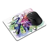Rutschfeste Rechteck Mousepad, fincibo Wolf Pack Mond Mauspad für Zuhause, Büro und Gaming Schreibtisch Colorful Octopus