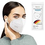 TubeRoo FFP2 Maske 15 Stück Masken, Made in Germany, Versand aus Deutschland, weiche runde Ohrschlaufen Bänder, Atemschutzmaske, Mundschutz, Staubmaske, Feinstaub, Feinstaubmaske, Staubschutzmaske